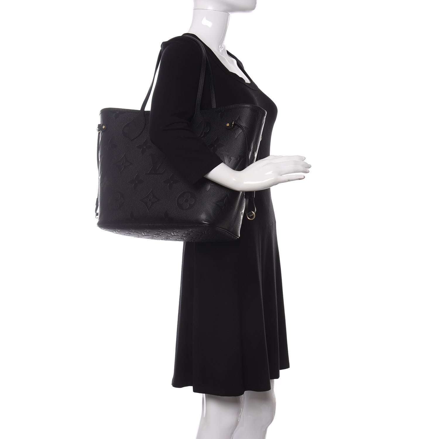 Louis Vuitton Empreinte Monogram Giant Neverfull MM Black 2 of 11