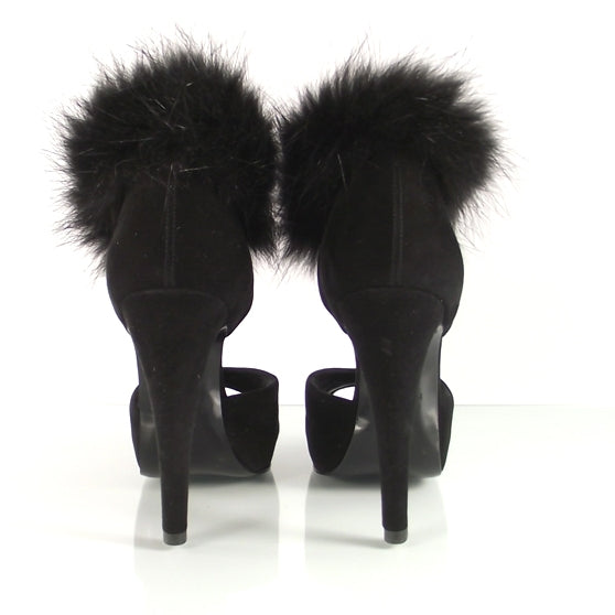 Hermes Suede Mink Baggatelle Platform Heels 36.5 Black 4 of 7