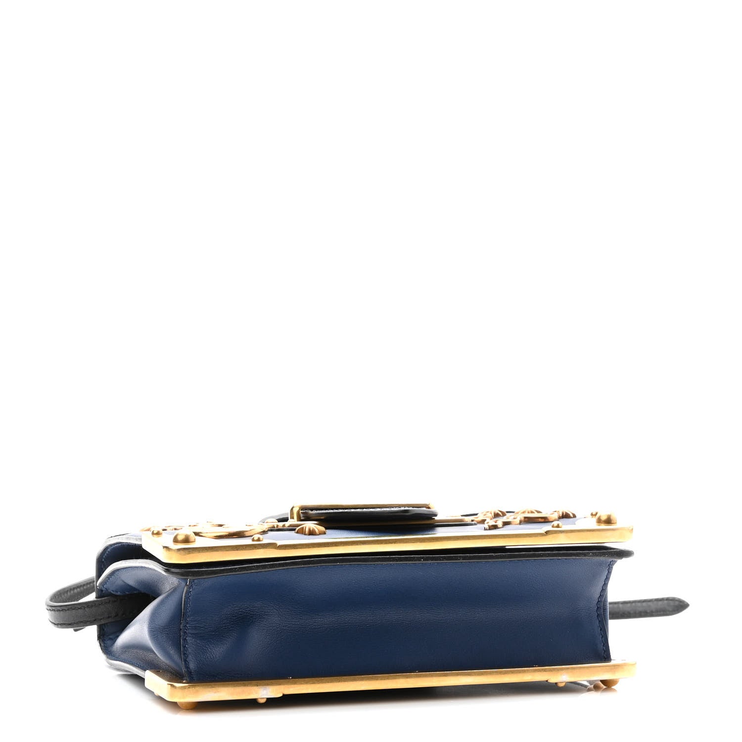 Prada City Calf Saffiano Astrology Cahier Bag Bluette Black 4 of 9