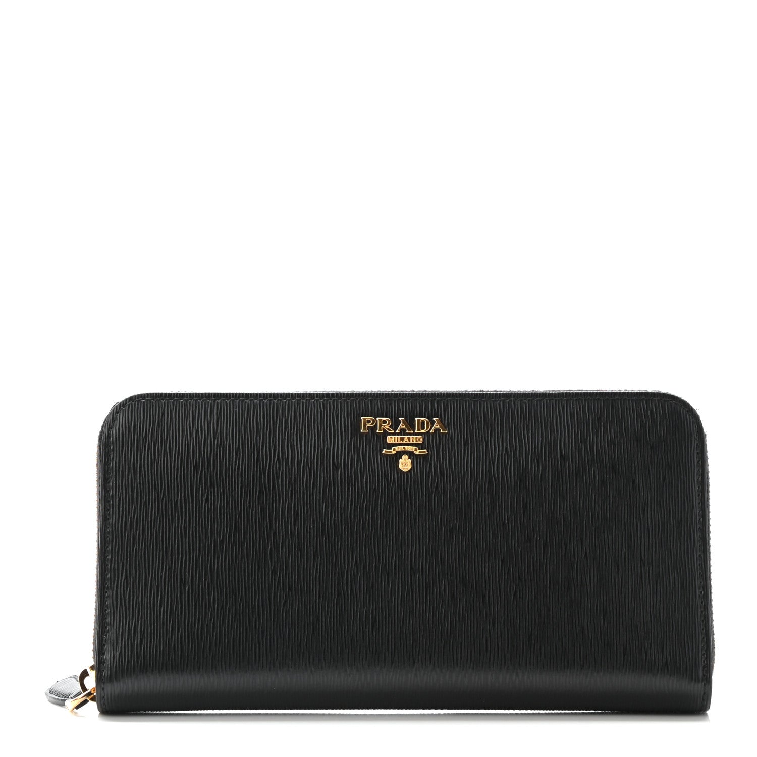 Prada Vitello Move Zip Around Wallet Black 1 of 7