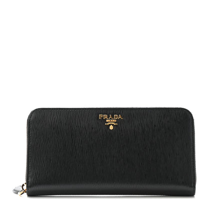 Prada Vitello Move Zip Around Wallet Black 1 of 7