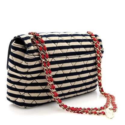 Chanel Jersey Quilted Small Coco Sailor Flap Black White 4 of 11