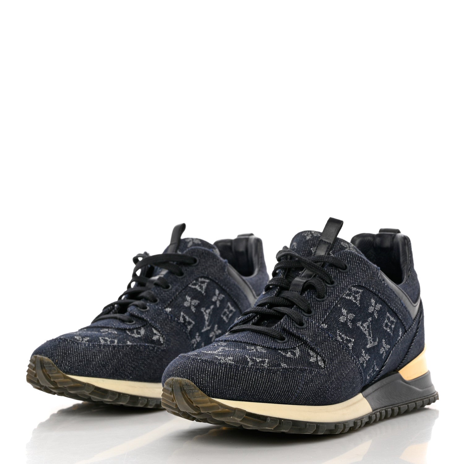Louis Vuitton Denim Monogram Run Away Sneakers 37.5 Blue 3 of 9
