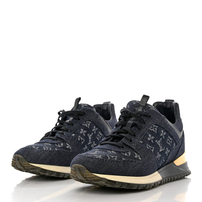 Louis Vuitton Denim Monogram Run Away Sneakers 37.5 Blue 3 of 9