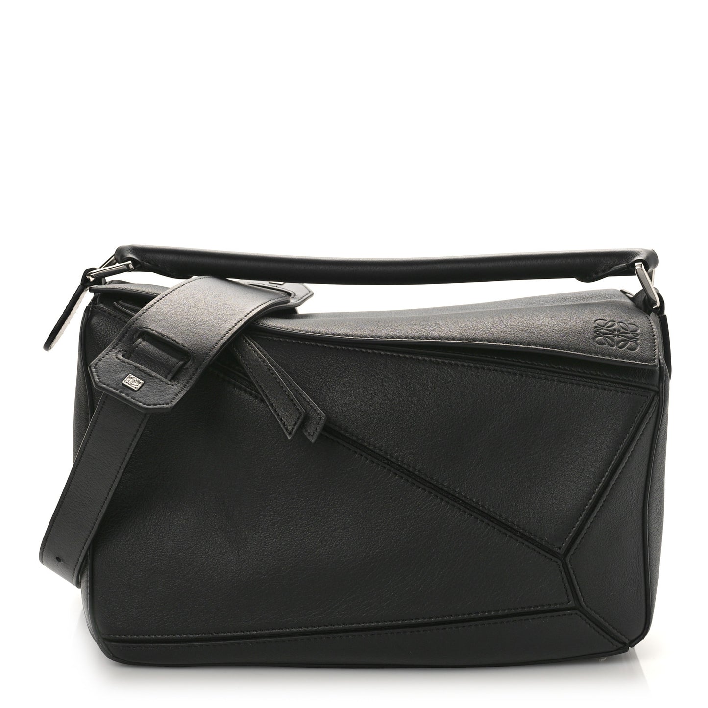 Calfskin Medium Puzzle Bag Black