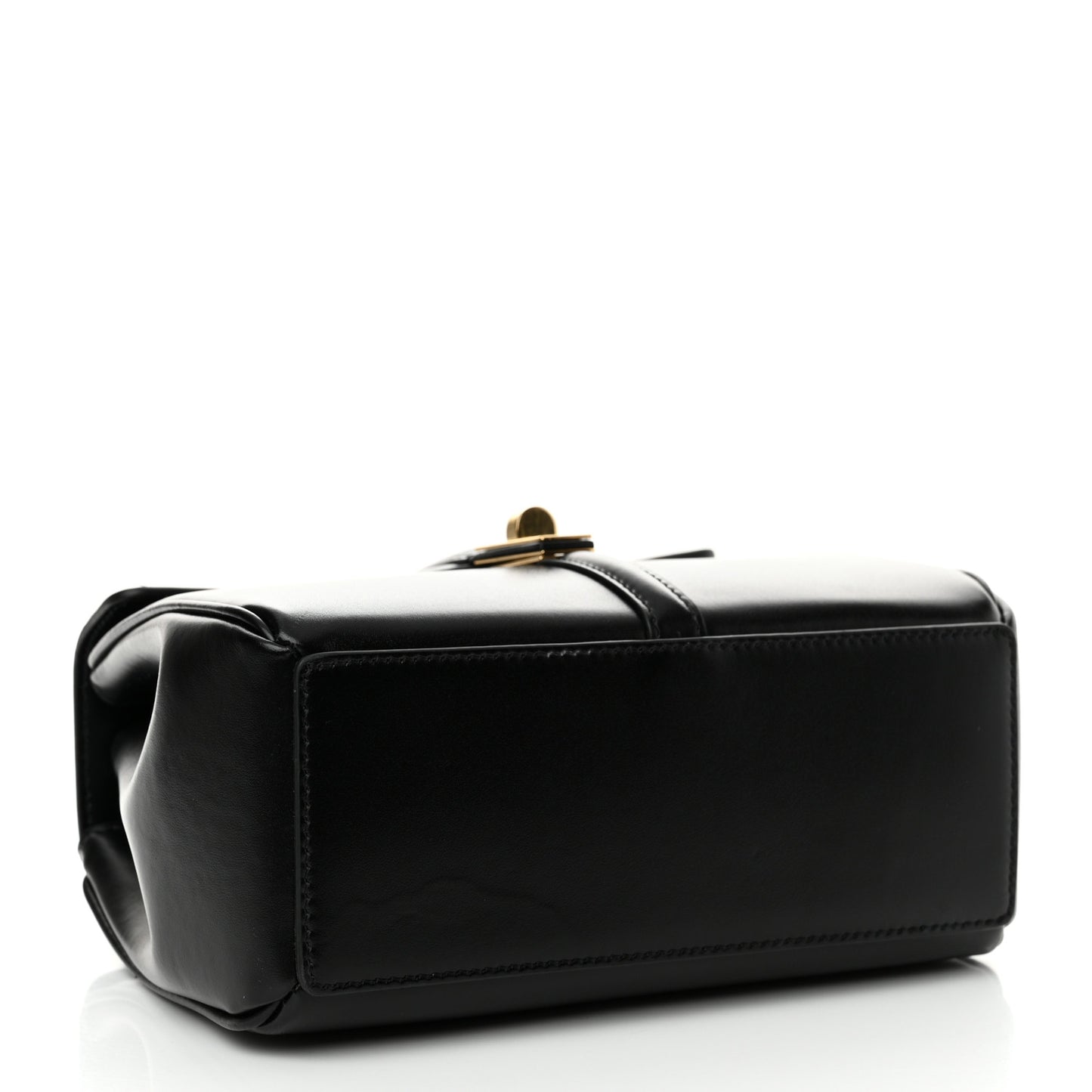 Satinated Calfskin Mini 16 Top Handle Bag Black