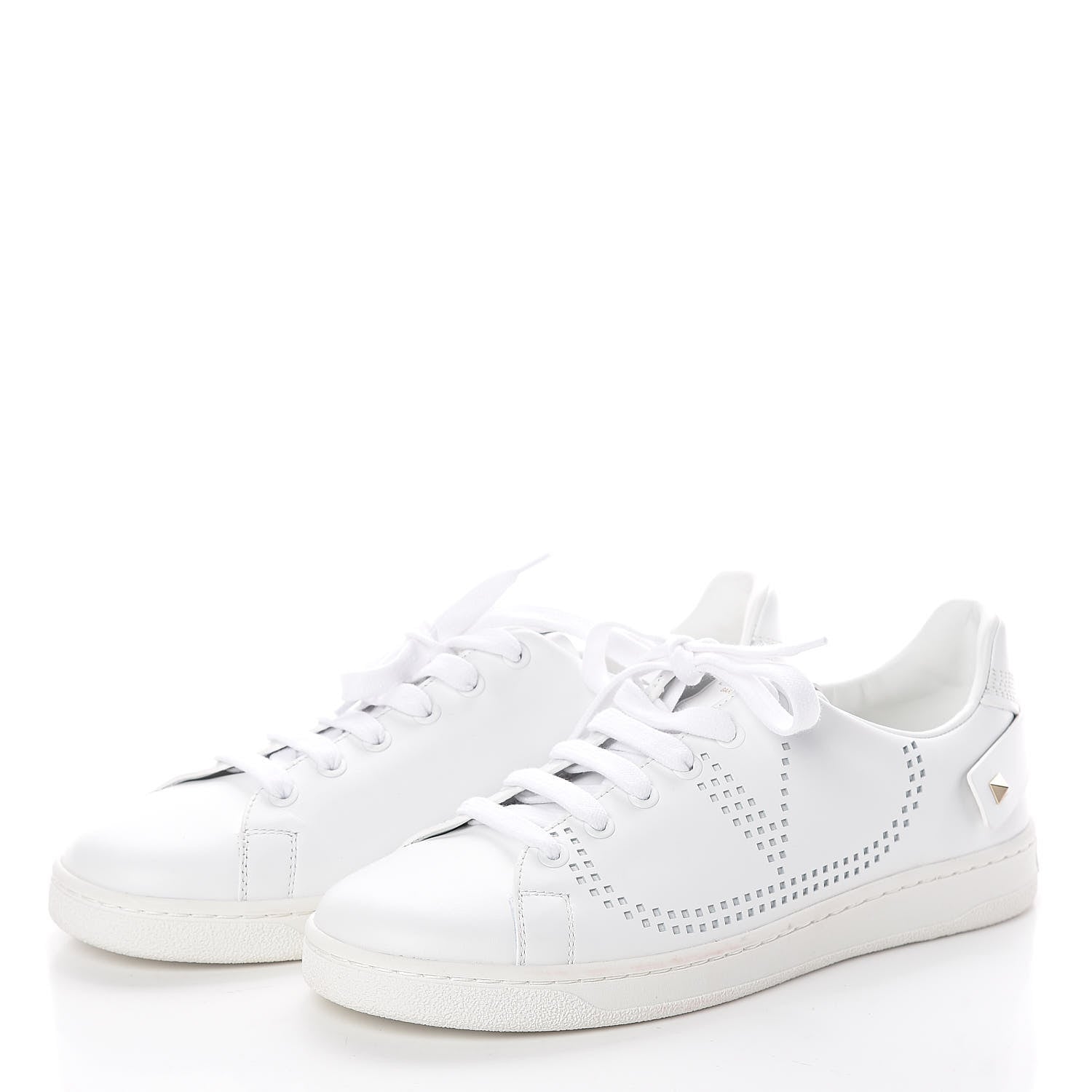 Valentino Garavani Calfskin Womens Backnet Sneakers 38.5 White 3 of 8