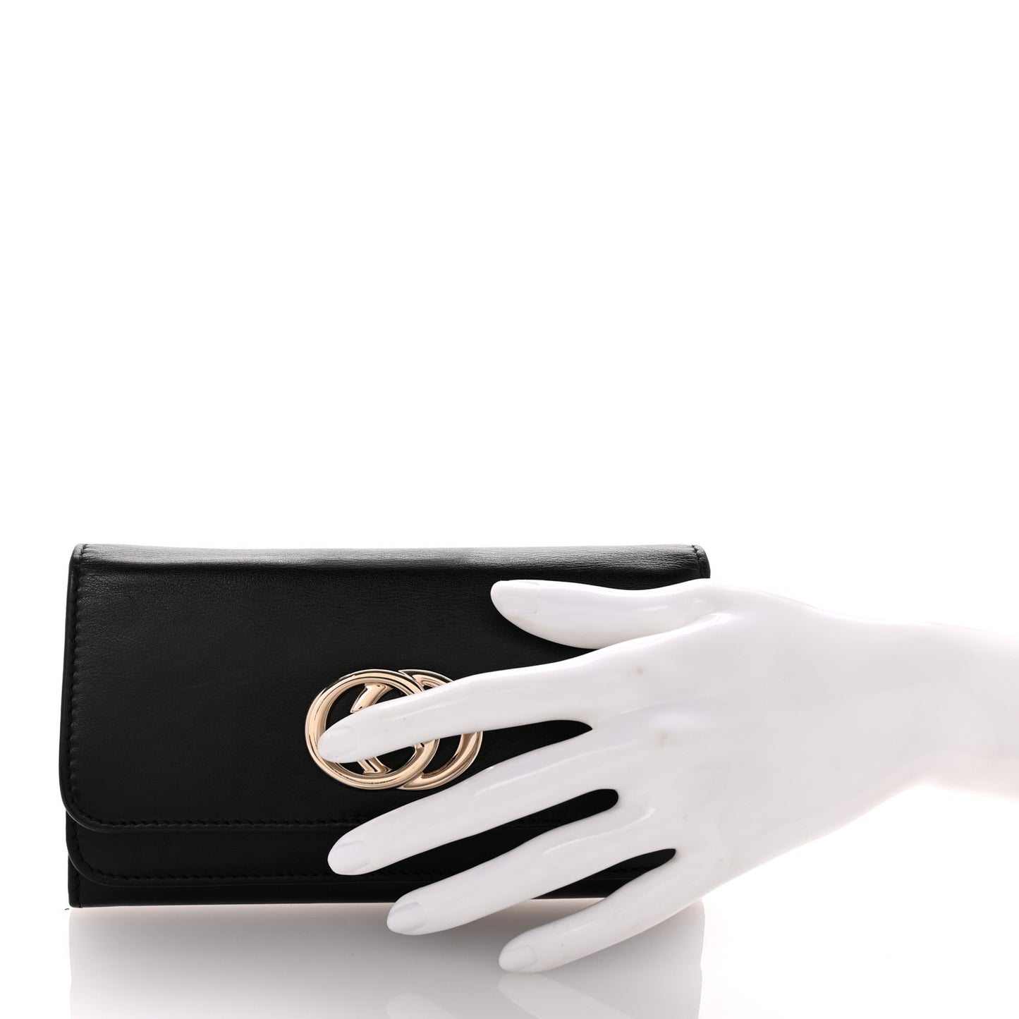 Calfskin Britt Continental Wallet Black