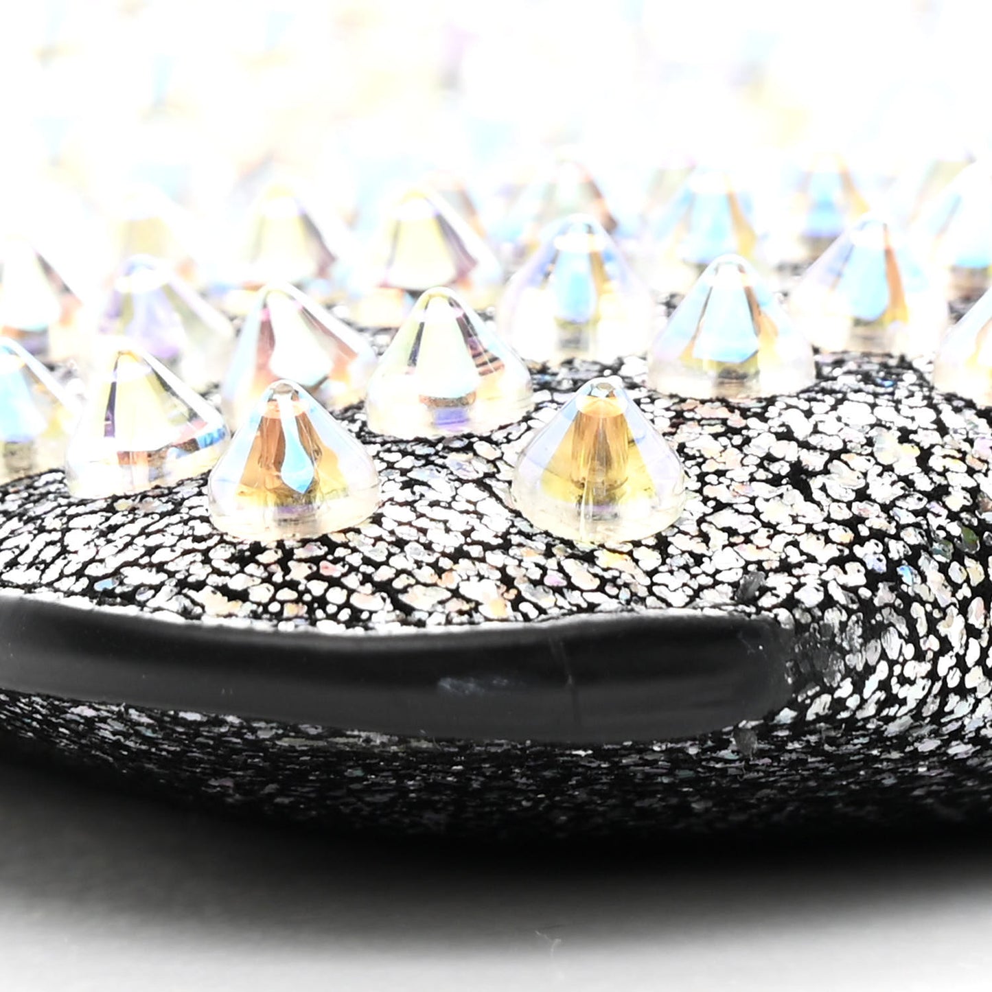 Nappa Mica Studded Loubiclutch Silver