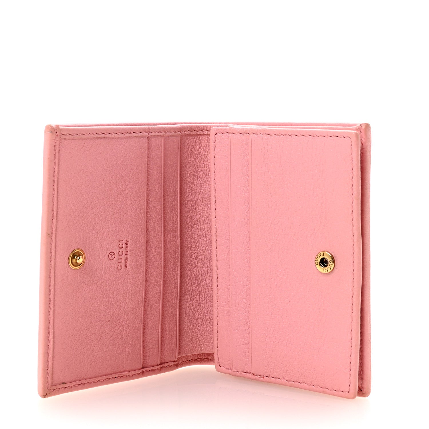 Gucci Wonka Grain Calfskin Diana Card Case Wallet Wild Rose 5 of 7