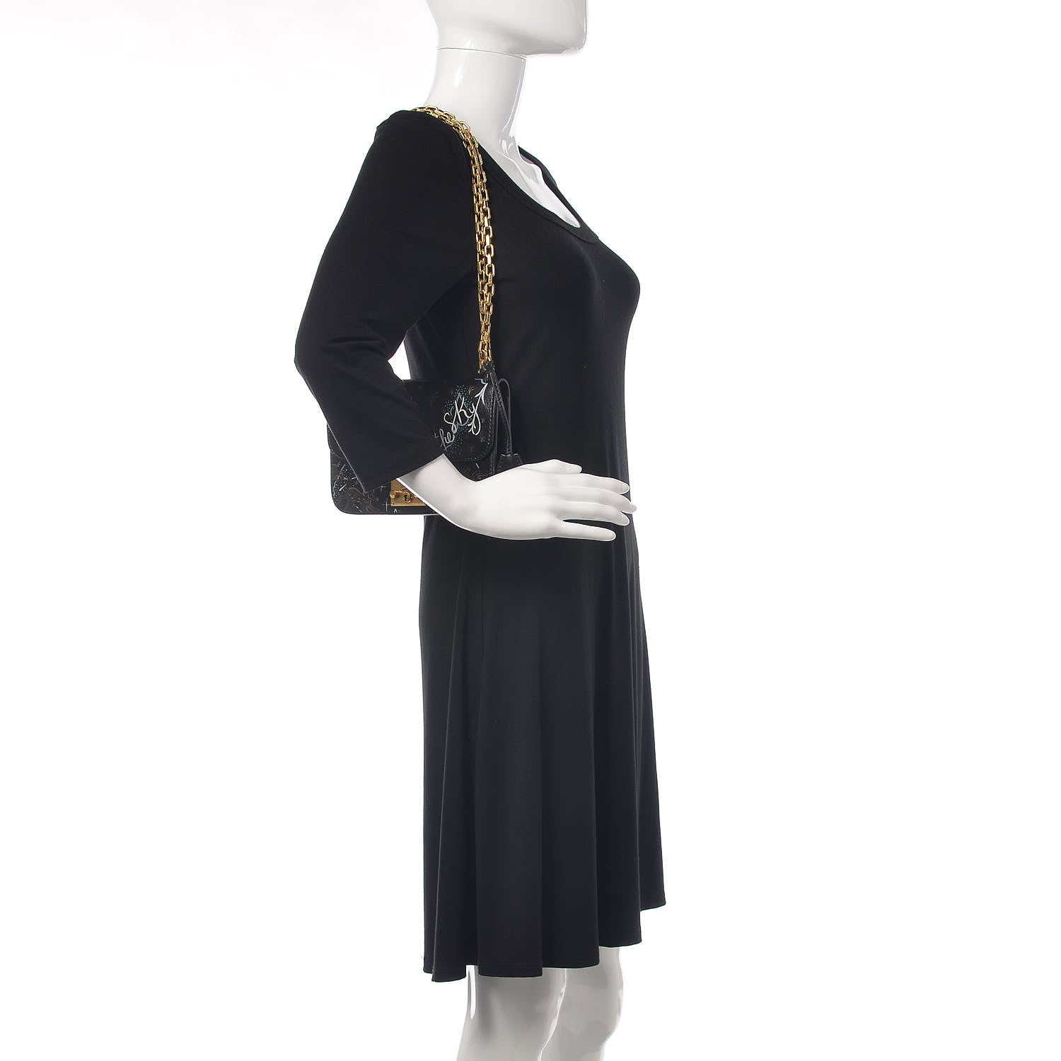 Christian Dior Lambskin Hand Painted Small Dioraddict Flap Bag Black 3 of 9