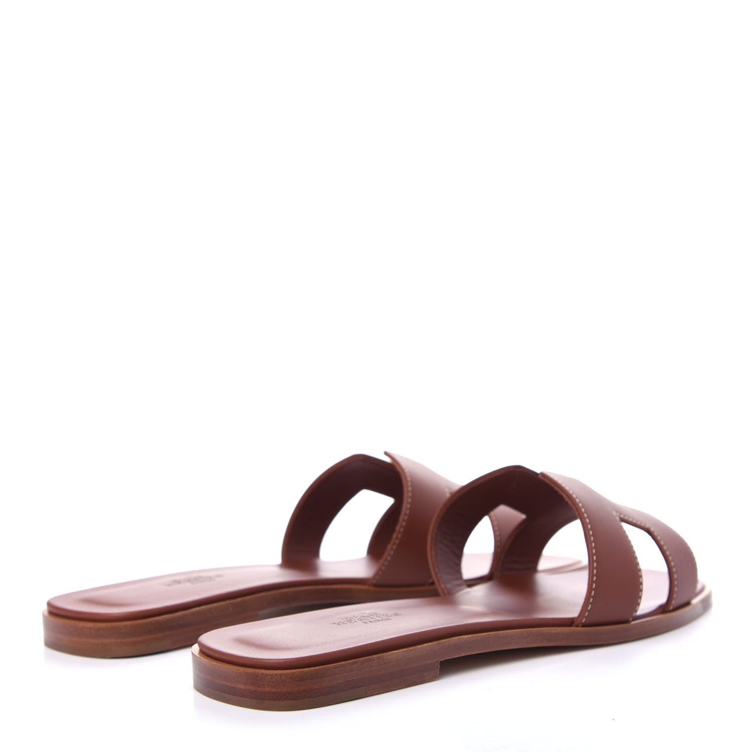 Hermes Box Calfskin Oran Sandals 39.5 Gold 4 of 11