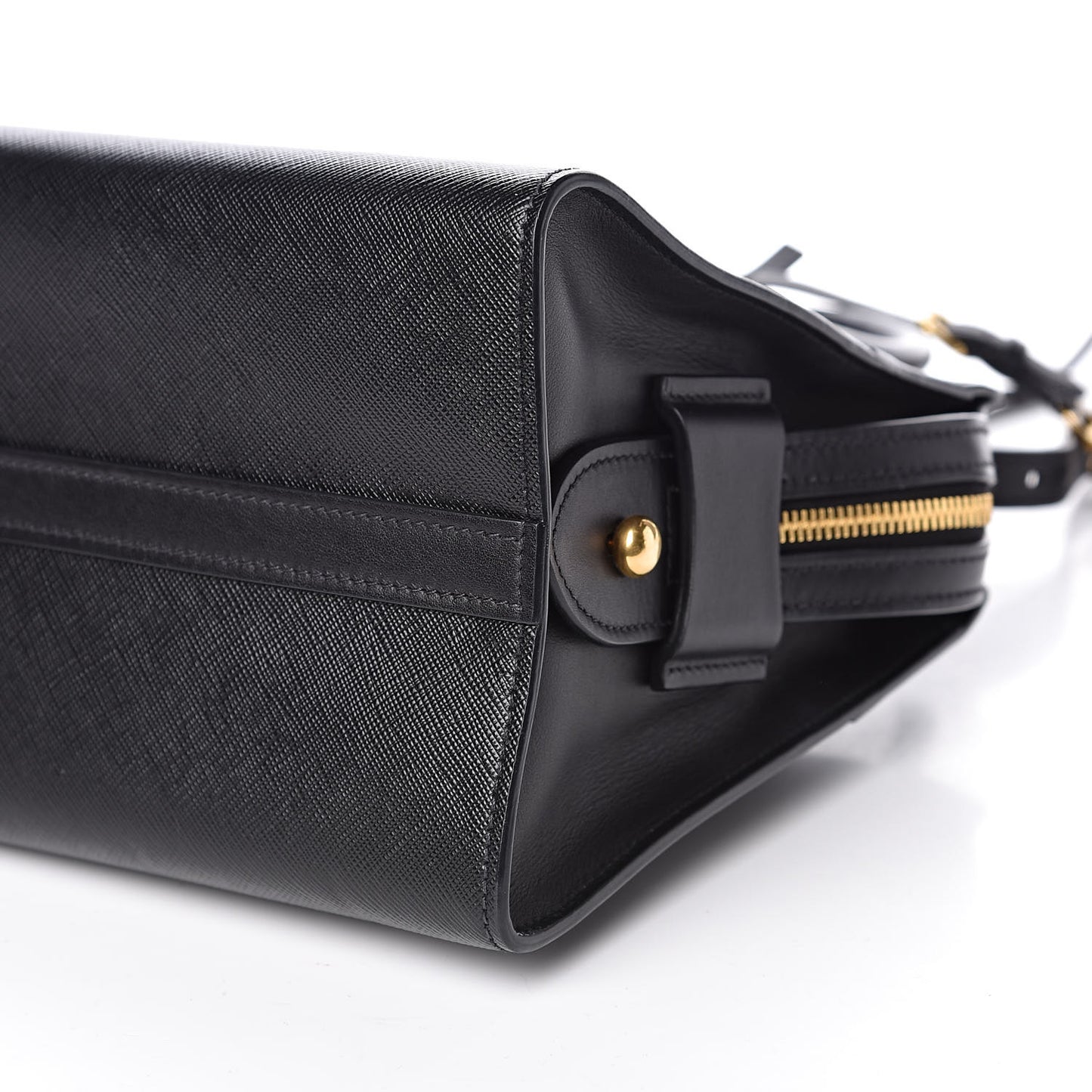 Saffiano City Calfskin Small Esplanade Tote Black