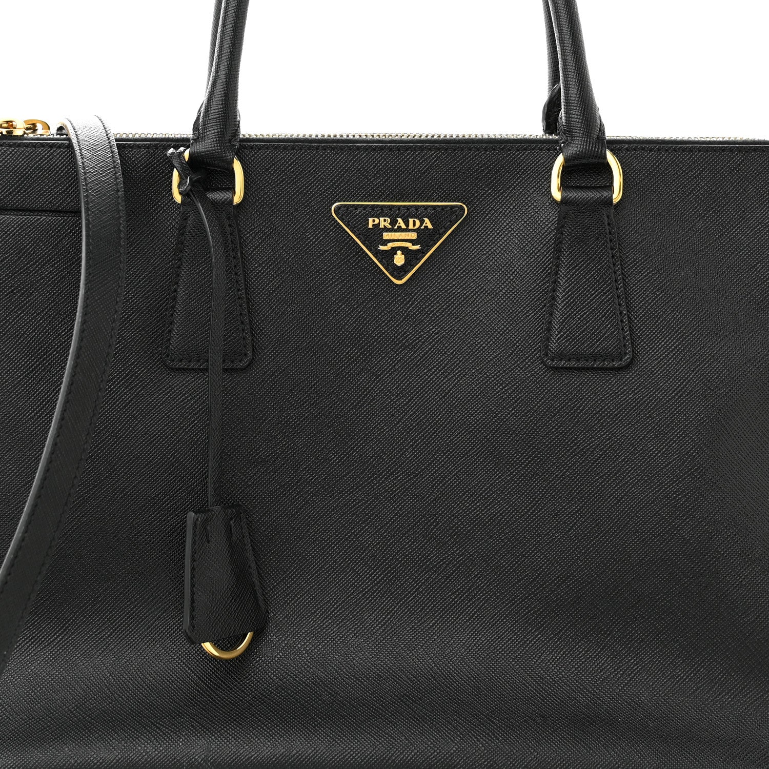Prada Saffiano Medium Galleria Double Zip Tote Black 8 of 13