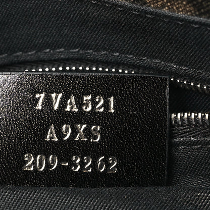 Fendi Glazed Fabric Vitello Liberty FF 1974 Diagonal New Messenger Flap Tobacco Moresco Black 6 of 9