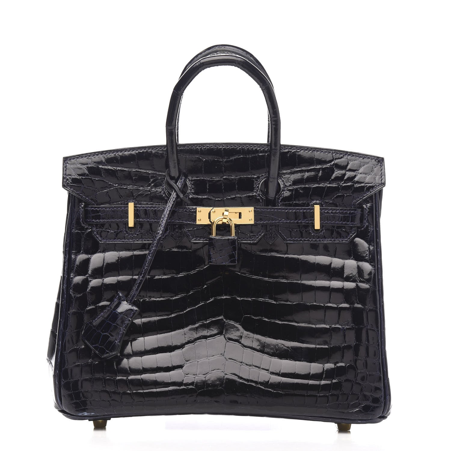Hermes Shiny Niloticus Crocodile Birkin 25 Bleu Marine Bleu Marine 1 of 30