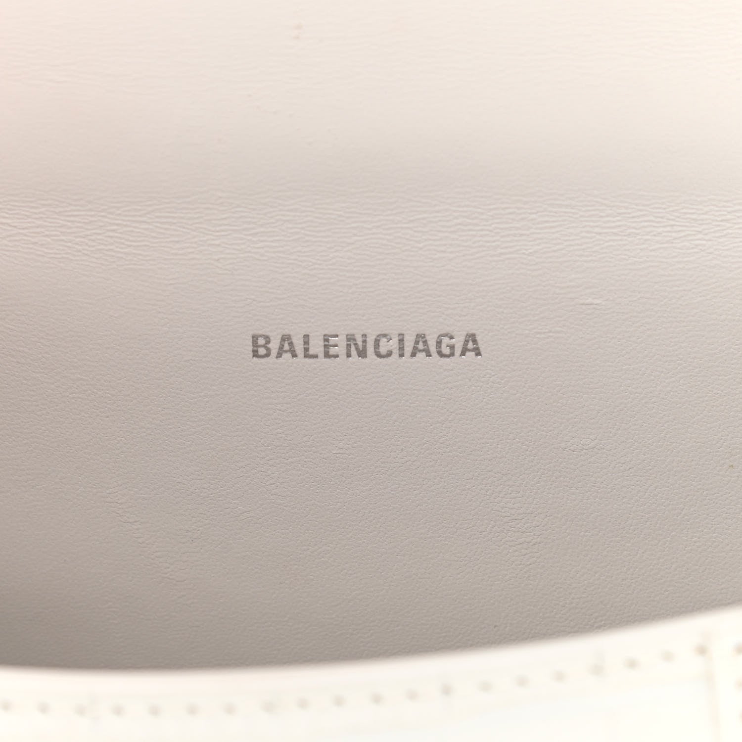 Balenciaga Shiny Calfskin Crocodile Embossed Hourglass Top Handle Bag XS White 6 of 13
