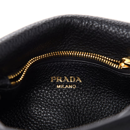 Prada Vitello Daino Double Strap Flap Crossbody Black 8 of 11