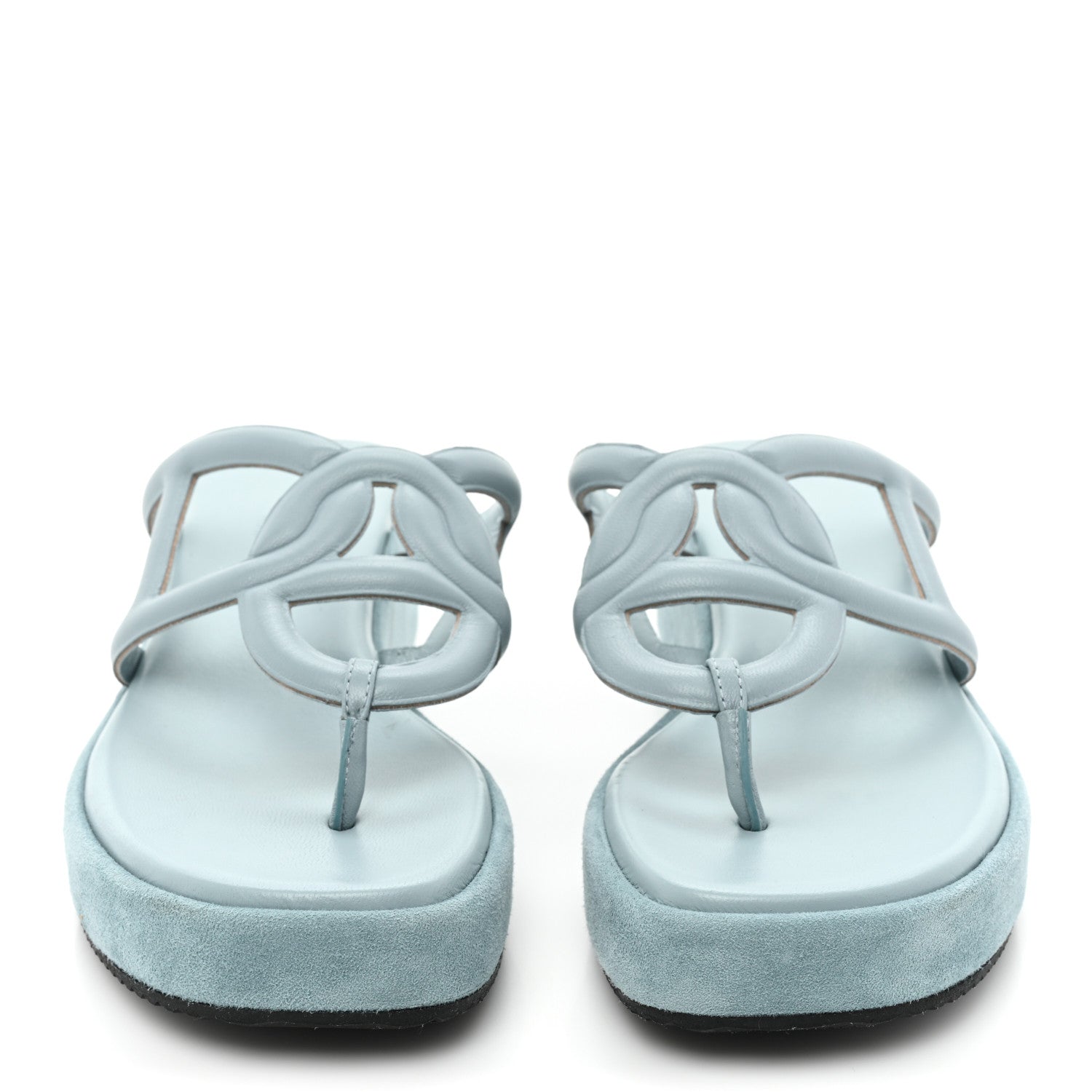 Hermes Nappa Gipsy Sandals 38 Vert D'eau 2 of 12