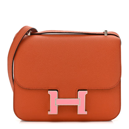 Hermes Epsom Enamel Constance 18 Terre Battue Rose Confetti 1 of 13