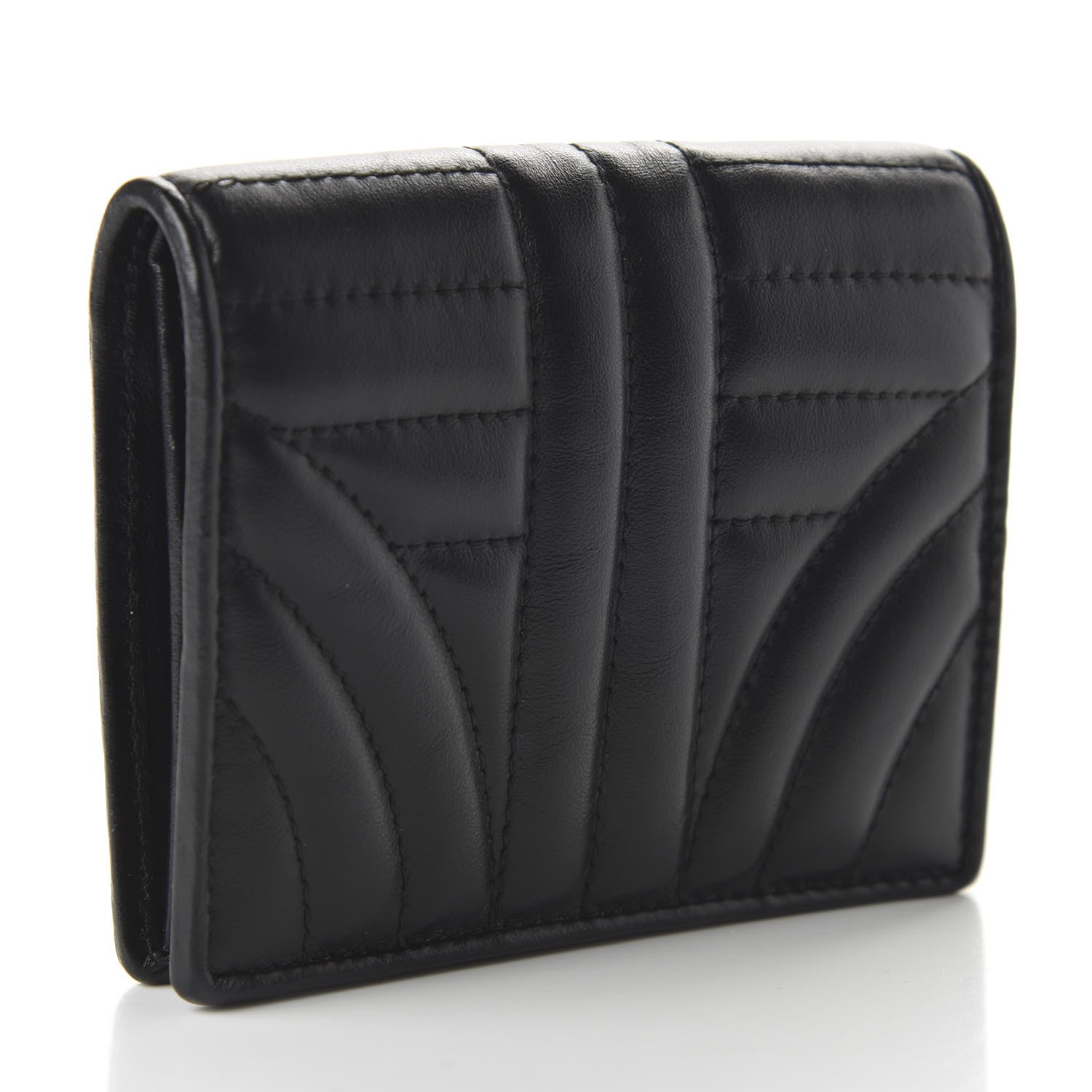 Prada Soft Calfskin Impunture Diagramme Wallet Black 3 of 10