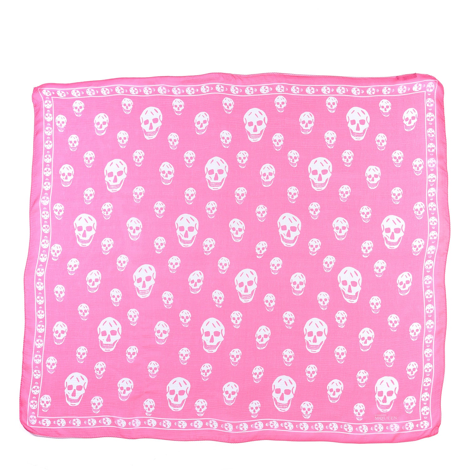 Alexander McQueen Silk Chiffon Skull Scarf Pink 1 of 4