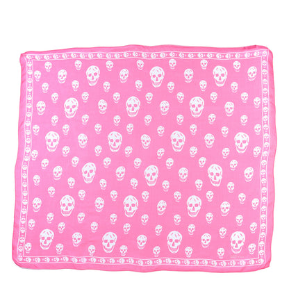 Alexander McQueen Silk Chiffon Skull Scarf Pink 1 of 4