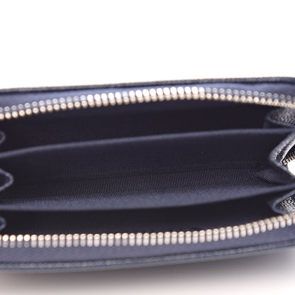 Chanel Caviar CC Small Zip Around Coin Purse Blue 5 of 7