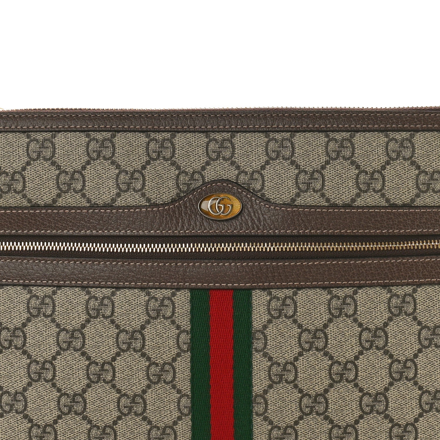 Gucci GG Supreme Monogram Large Ophidia Pouch Clutch Brown 8 of 8