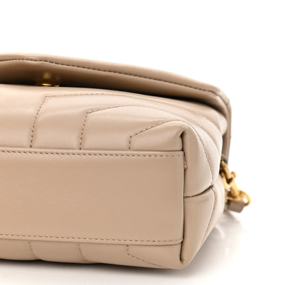 Saint Laurent Calfskin Y Quilted Monogram Toy Loulou Crossbody Bag Latte 10 of 10