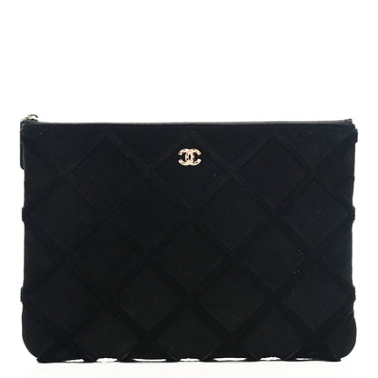 Chanel Velvet Quilted Medium Cosmetic Case Black 1 of 7