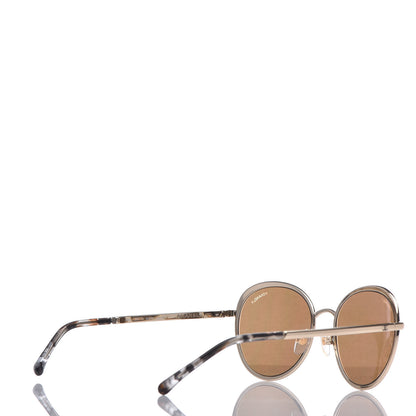 Chanel Round Mirror Sunglasses 4206 Gold 4 of 7