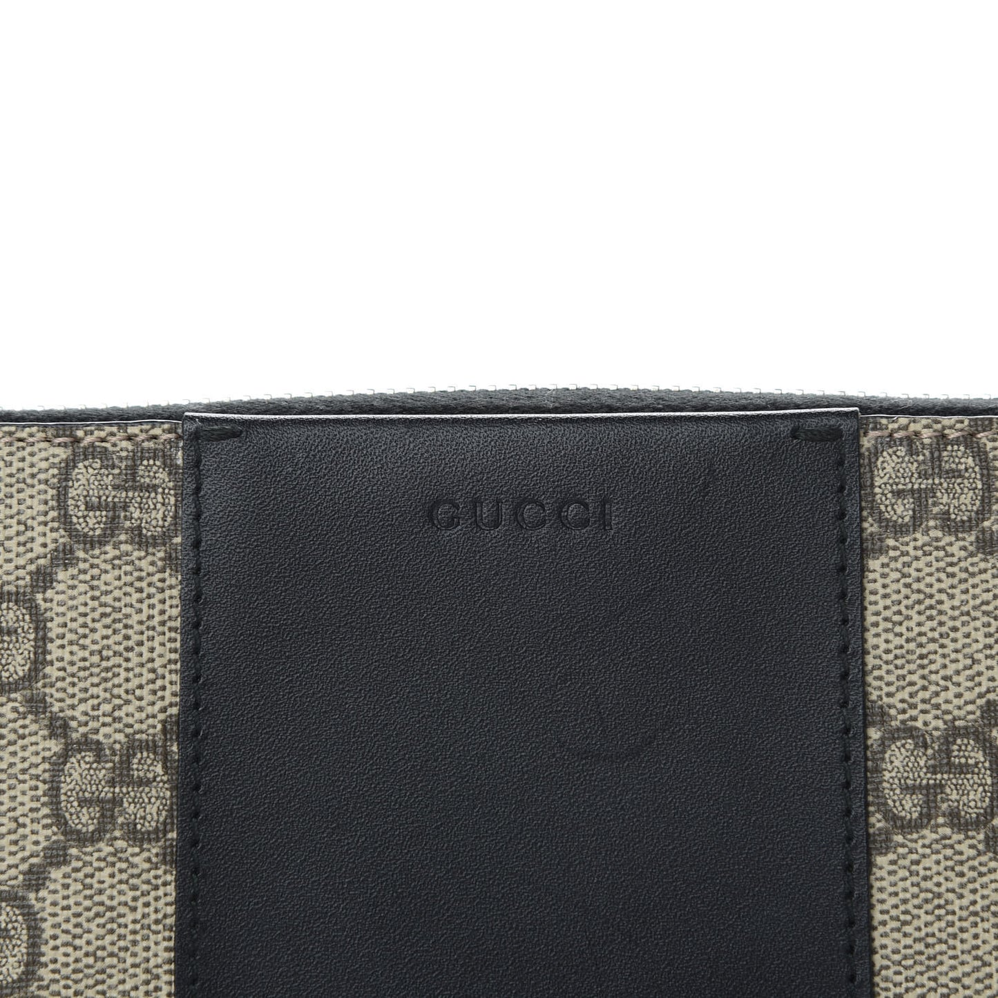 GG Supreme Monogram Selleria Calfskin Zip Around Wallet Beige Ebony Black