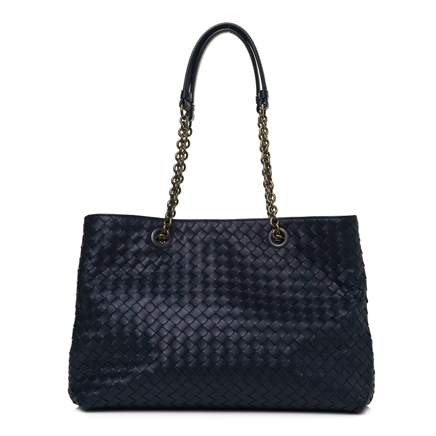 Nappa Intrecciato Medium Tote Navy