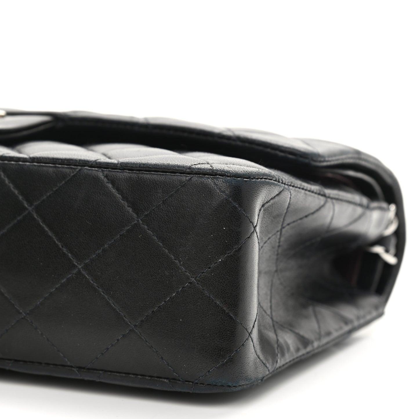 Lambskin Quilted Medium Double Flap Black