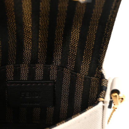 Fendi Canvas Nappa FF Multicolor Embroidered Nano Maxi Buckle Baguette Charm Grezzo Multicolor Latte 6 of 10