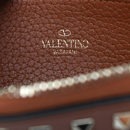 Valentino Garavani Pebbled Calfskin Rockstud Zip Around Wallet Bright Cognac 6 of 9