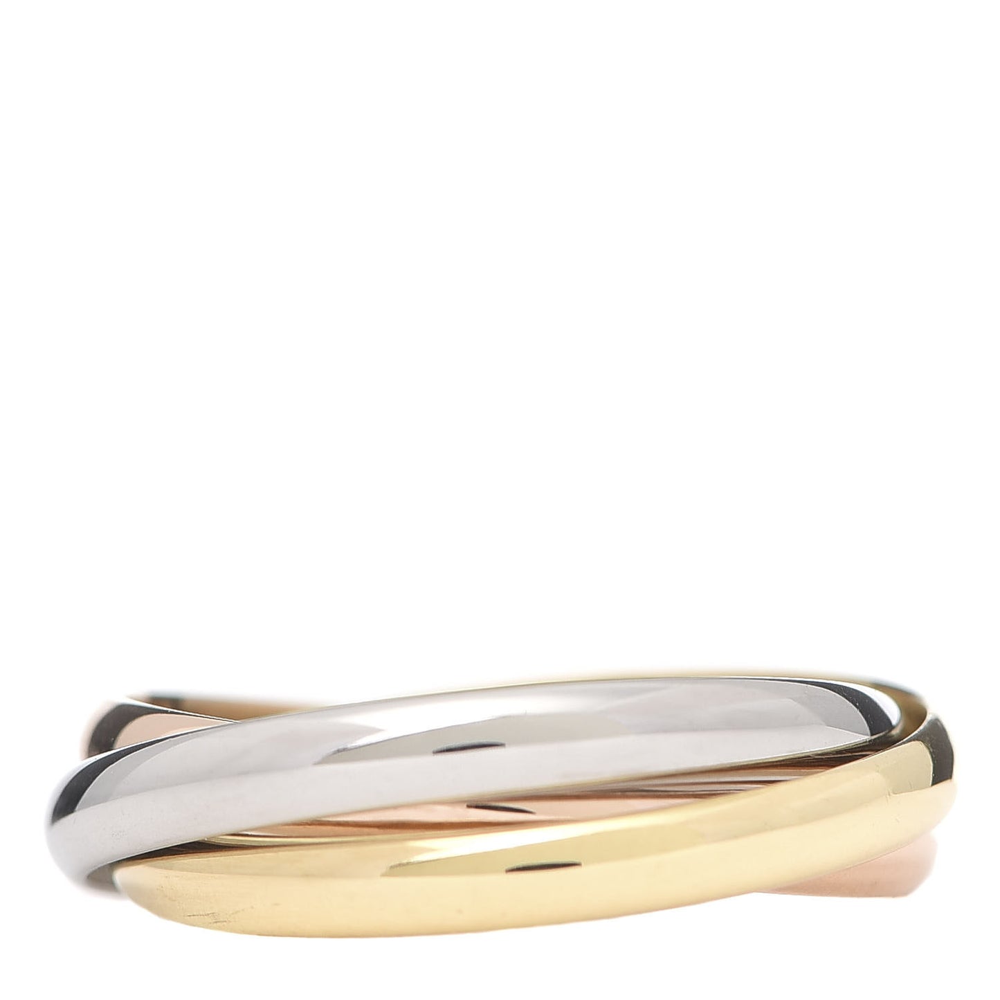 18K Pink Yellow White Gold Small Trinity Ring 55 7.25