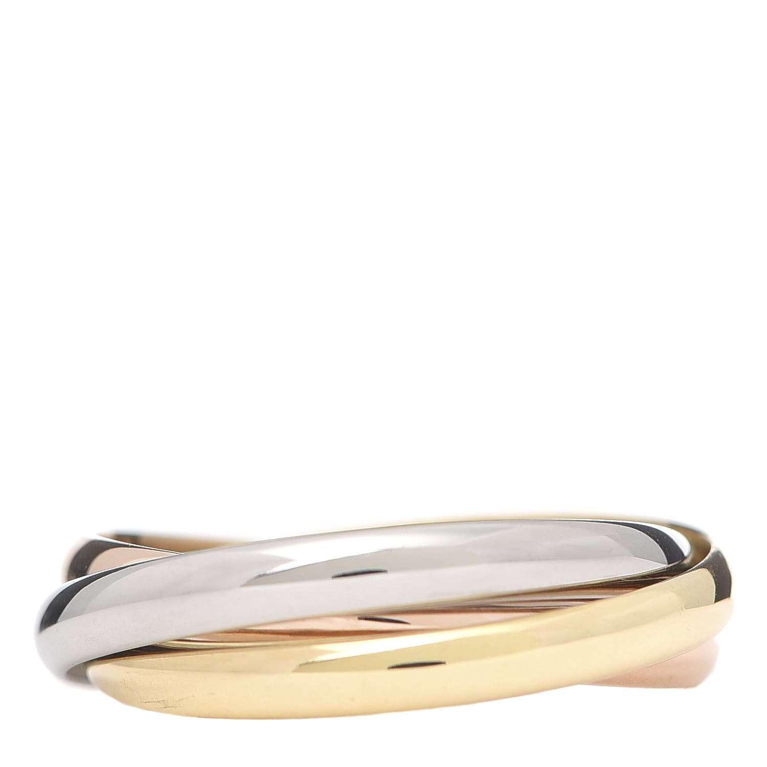 Cartier 18K Pink Yellow White Gold Small Trinity Ring 55 7.25 1 of 6