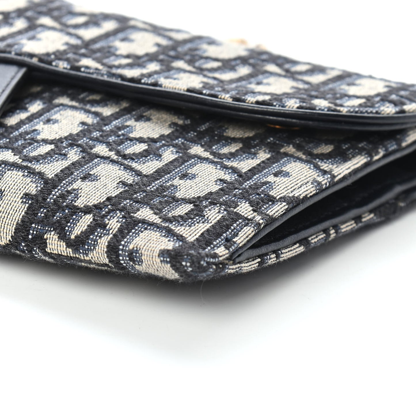 Oblique Saddle Chain Long Wallet Blue