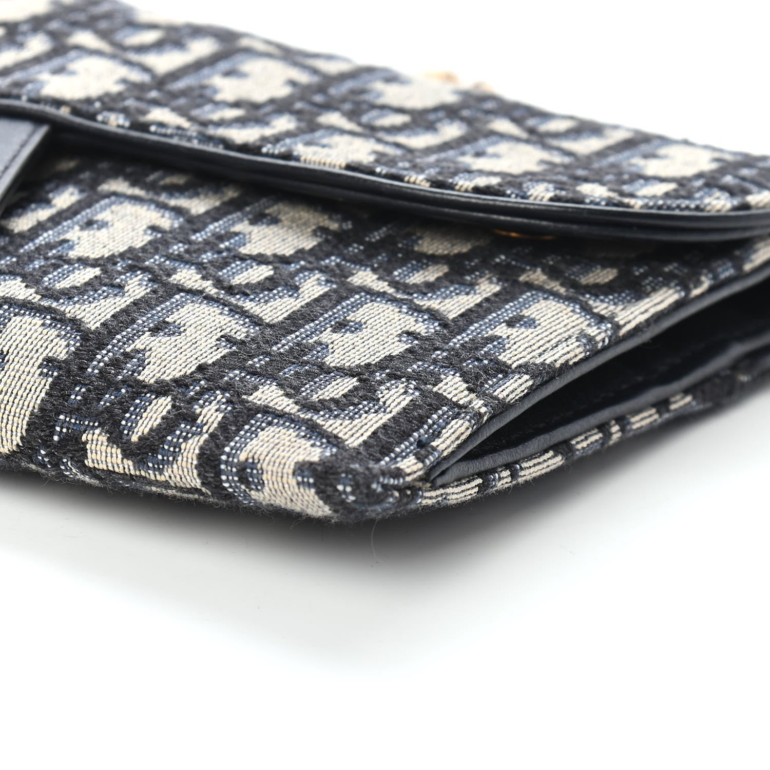 Christian Dior Oblique Saddle Chain Long Wallet Blue 9 of 9