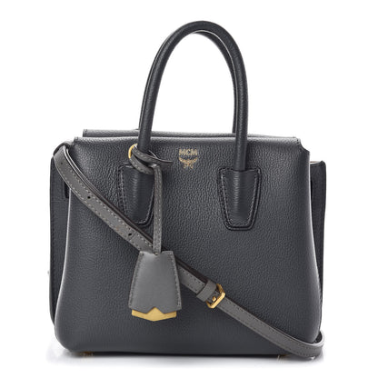 MCM Grained Calfskin Mini Milla Tote Phantom Grey 1 of 11