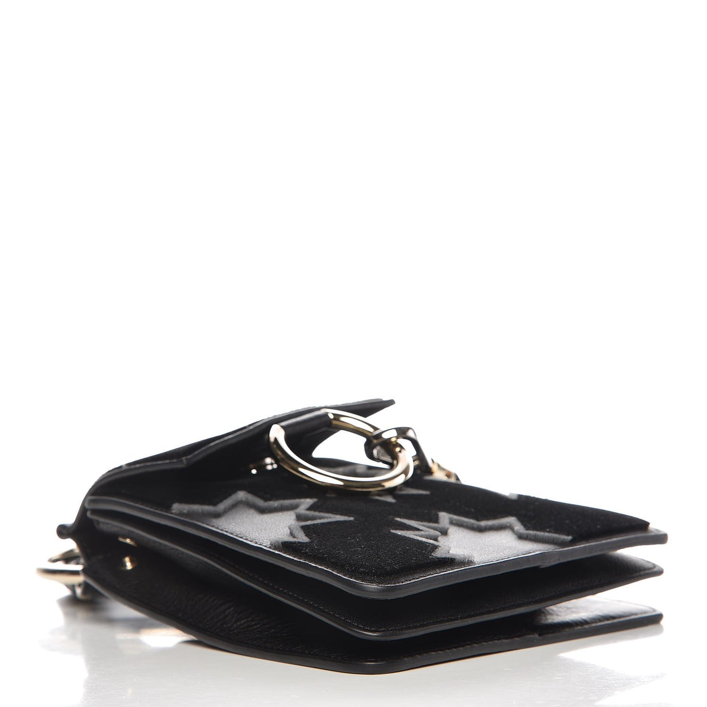 Velvet Calfskin Star Mini Faye Bracelet Bag Black