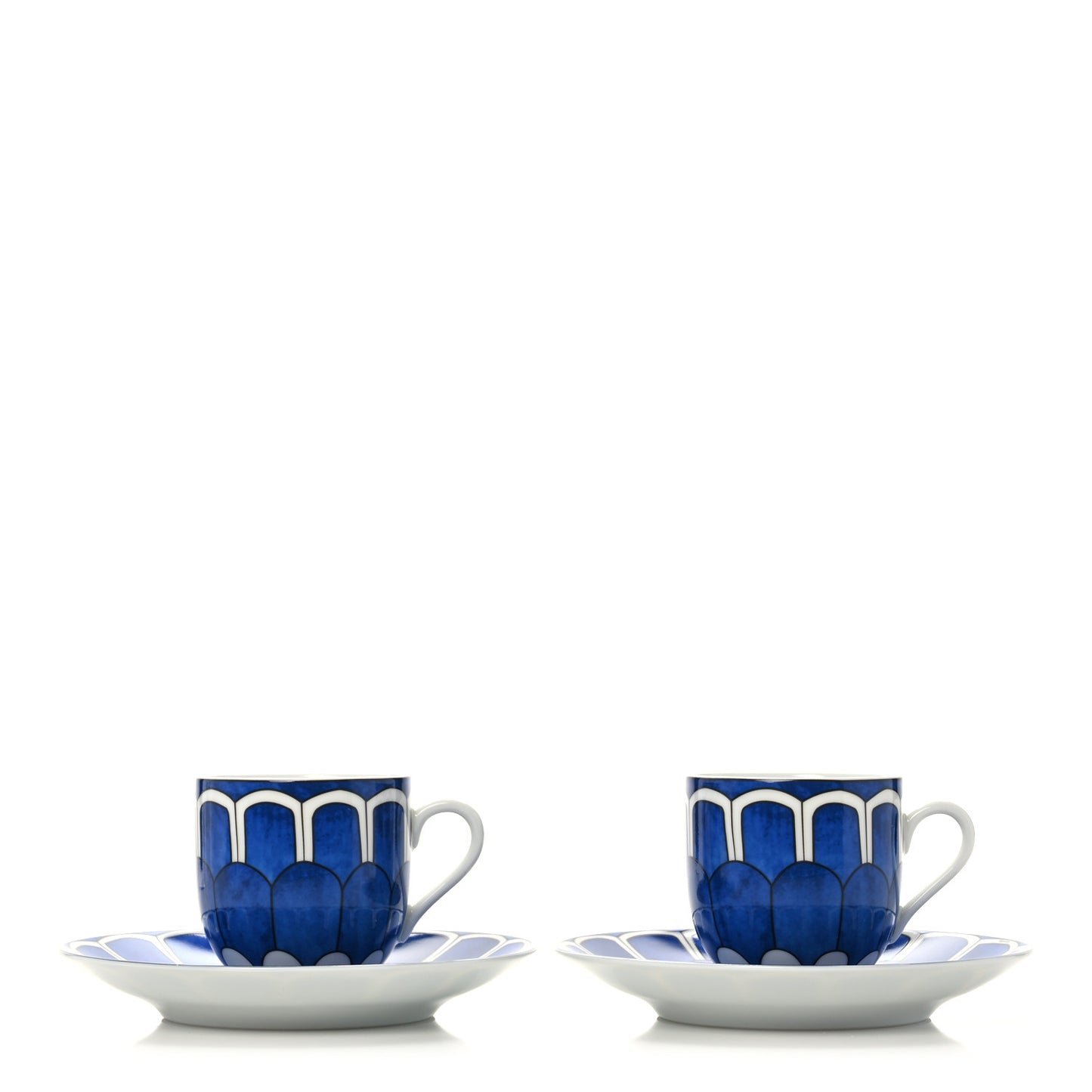 Porcelain Bleus d'Ailleurs Expresso And Saucer Set Of 2