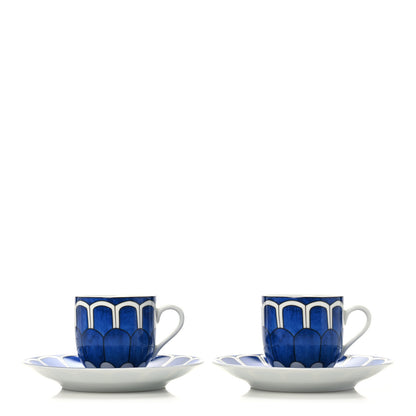 Hermes Porcelain Bleus d'Ailleurs Expresso And Saucer Set Of 2 1 of 12