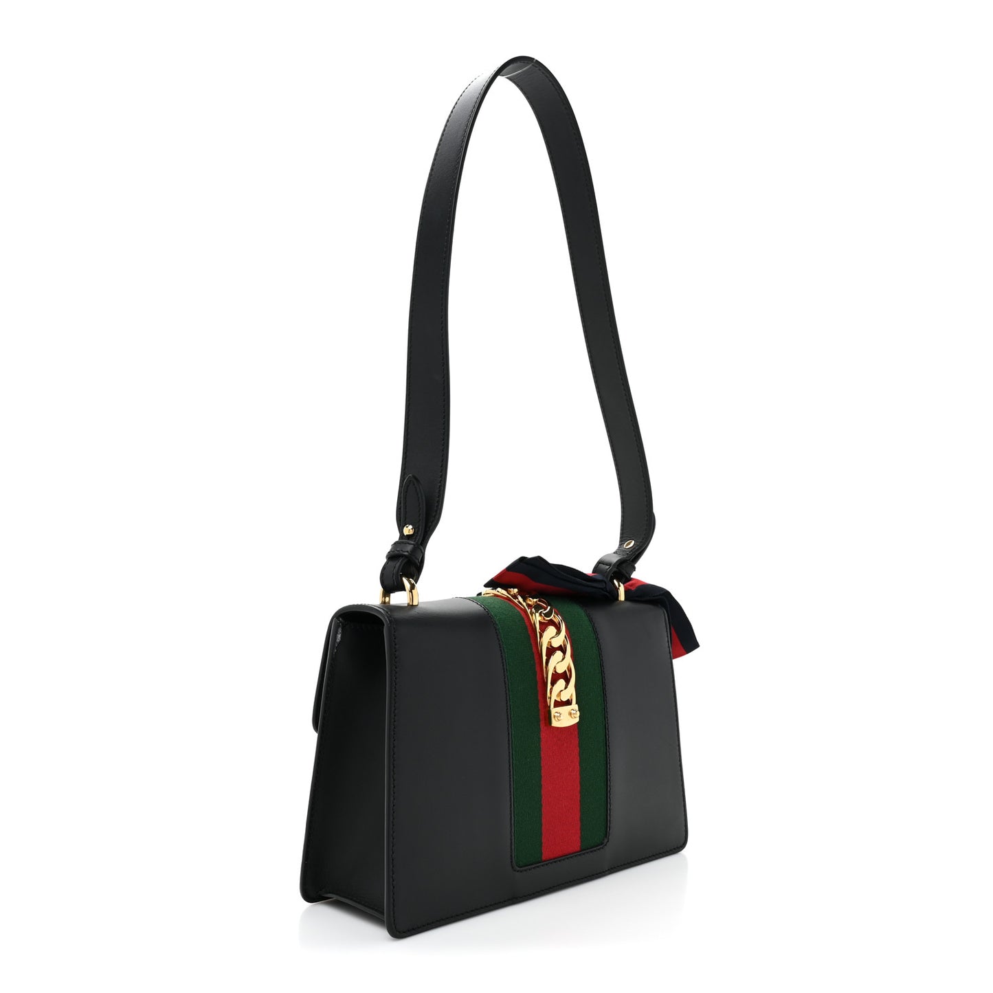 Calfskin Small Sylvie Shoulder Bag Black