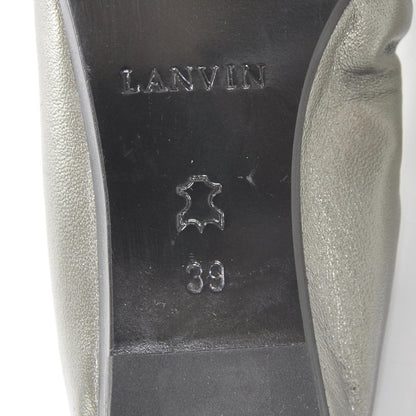 Lanvin Leather Elastic Ballet Flats 39 Gunmetal Metallic 6 of 6