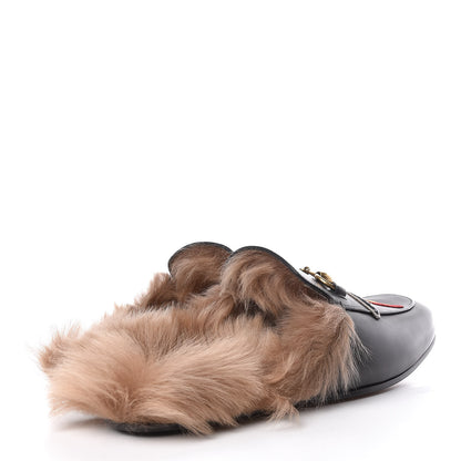Gucci Calfskin Fur Dragon UFO Embroidered Mens Princetown Slippers 9 Black 4 of 10