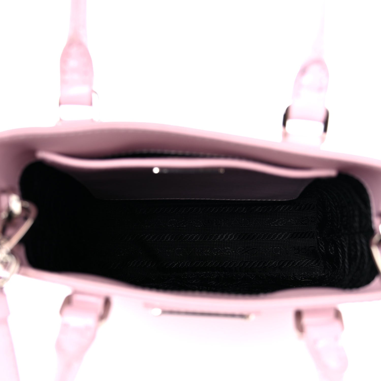 Prada Spazzolato Triangle Small Double Handle Crossbody Tote Alabastro 6 of 10