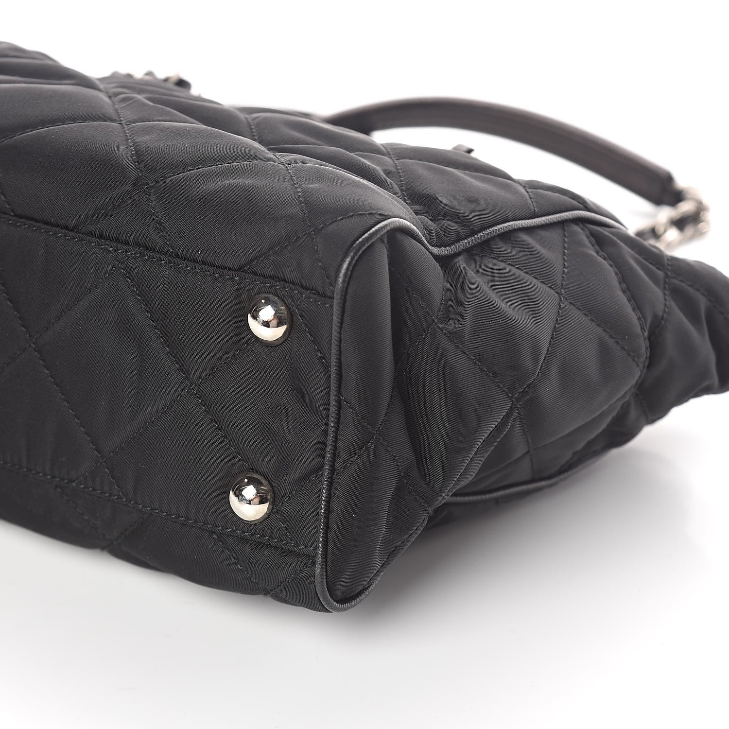 Prada Nylon Tessuto Impuntu Quilted Shoulder Bag Black 9 of 9
